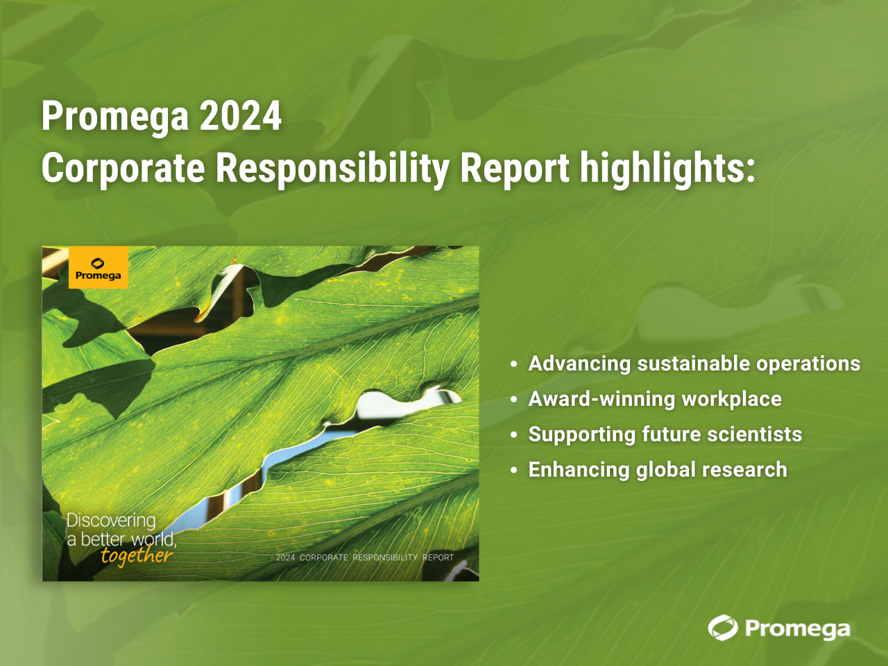 Promega Highlights Progress In Sustainability, Employee Wellbeing And ...