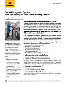 Quality management systems white paper