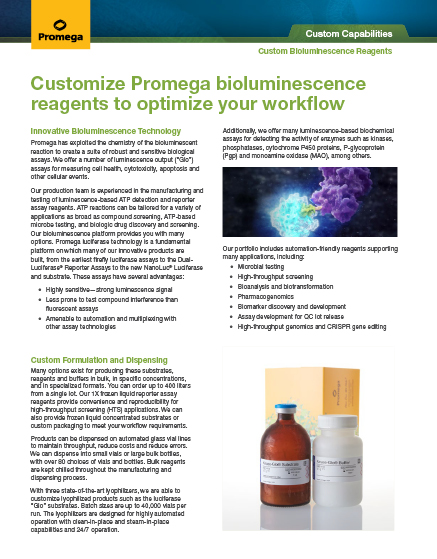 Download Flyer: Custom Bioluminescence Reagents