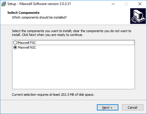 Screenshot showing how to pick the Maxwell® RSC or FSC instrument