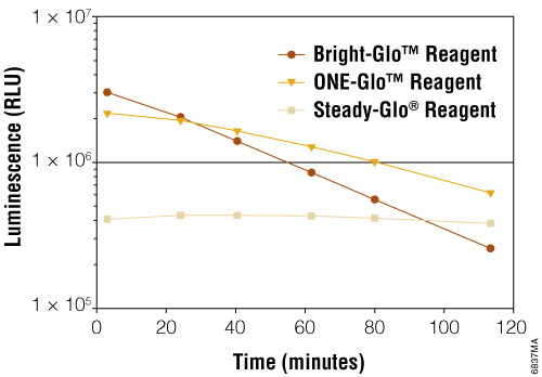 Extended bright light output allows high-sensitivity assays to be run in batch or continuous operations.