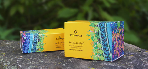 Promega's new sustainable kit packaging