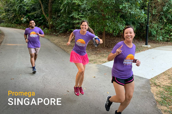 Employees at Promega Singapore participate in the Promega Annual Fun Run