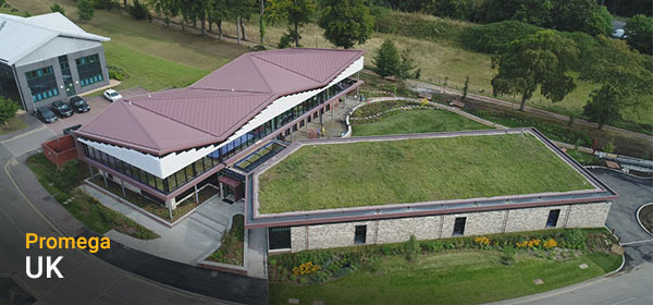 Aerial view of Promega UK's new building